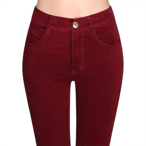 Womens Corduroy Trousers Female High Waisted Corduroy Pants Womens 6Xl Stretch Women Trousers Cotton Womens Pants Plus Size