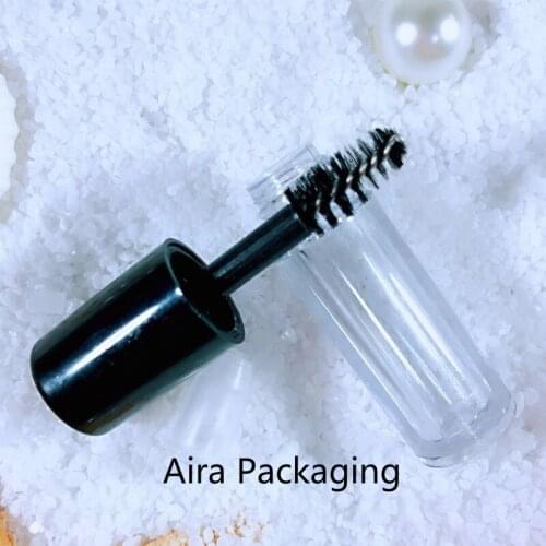 0.8ML Clear Cosmetic Mascara Tube n Black Cap Mini Empty Cosmetic Liquid Refillable Bottle Eyelash Cream Tube 50pcs/Lot