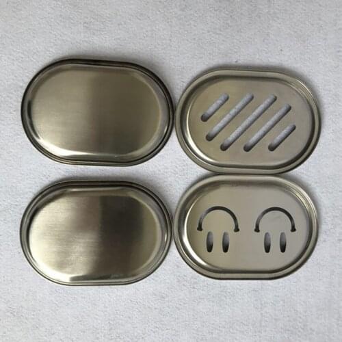 1Pc Double Layer Bathroom Soap Dish Cute Drain Soap Tray Holder, Stainless Steel Soap Dishes Box Container Bathroom Accessories
