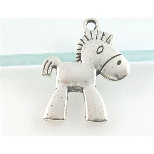 10pcs 12023 Zinc Alloy Antique Silver Small Lovely Horse Donkey Charms For DIY Jewelry Making Accessories