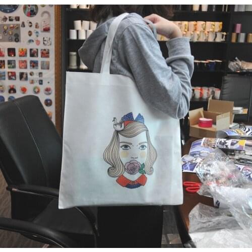 100pcs/lot wholesale Sublimation diy bag Print Bag Eco Friendly Shopping Bag Grocery Tote Shoulder Handbag