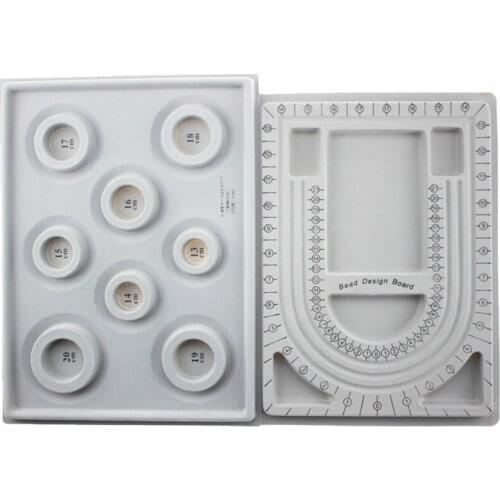 2Pcs Bead Design Board Bracelet Design Board Flocked Bead Board Necklace Beading Jewelry Organizer Tray DIY Jewelry Making Tray