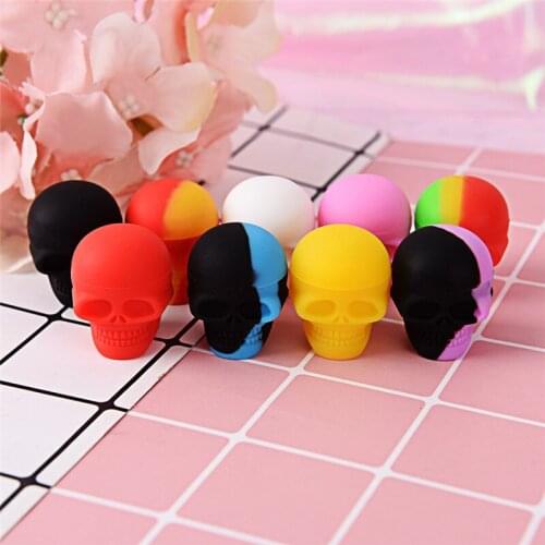 3ml Skull Style Silicone Wax Concentrate Oil Container Jar For Bho Slick Butane Hash Dab Silicon Wax Jar Recipiente De Silicona