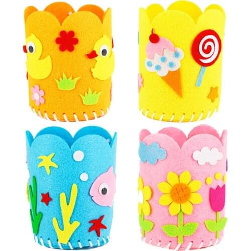 3Pcs/Set Kids DIY Craft Pencil Holder Educational Toys For Children Creative Handwork Pen Container Arts And Crafts Toys Gifts