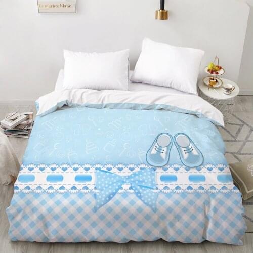 3D Duvet cover Quilt/Blanket/Comfortable Case Luxury Bedding 135 140x200 150x200 220x240 200x220 for Home Bow blue