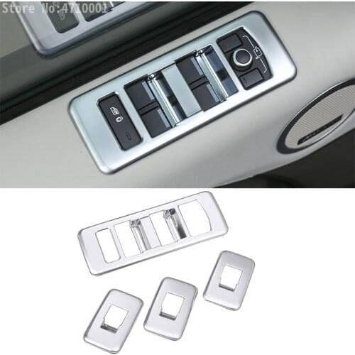 For Land Rover Discovery 5 2017 2018 L462 LR5 ABS Chrome Interior Car Window Lift Switch Button Frame Cover Trim 4pcs