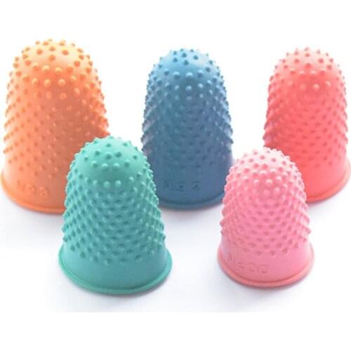 5Pcs/lot Counting Cone Rubber Thimble Protector Sewing Quilter Finger Tip Craft Needlework Sewing Accessories