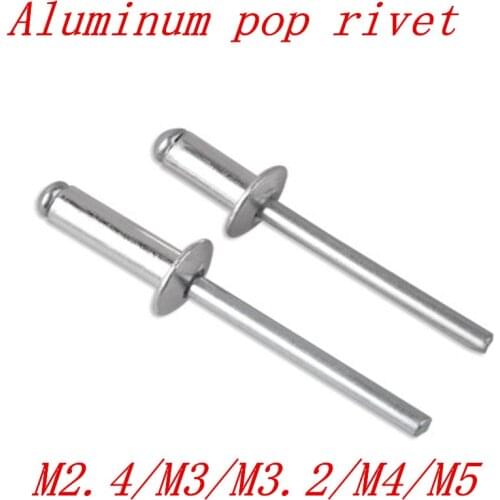 50PCS/30PCS/20PCS M2.4 M3 M3.2 M4 M5 sliver Aluminium round Blind Rivets Nail Decoration Pop Rivets