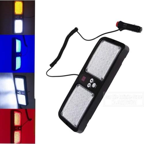 Car Truck 86 LED Windshield Emergency Hazard Police Strobe Lights Warning Flashing lamp Sun visor panel DC 12V 12 Modes