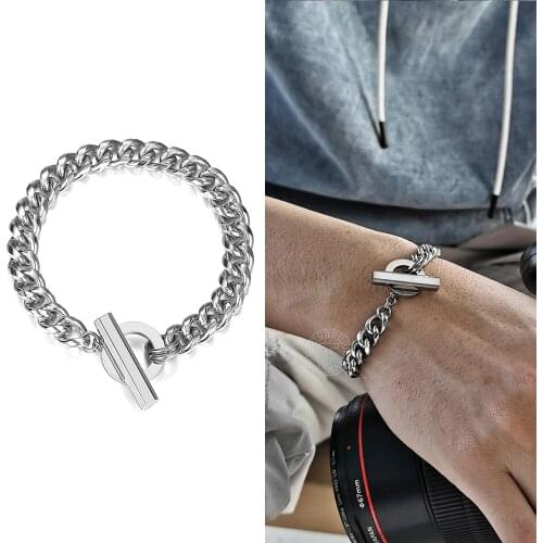 Bracelet for Men 9mm Gold Silver Color Stainless Steel Curb Cuban Chain Engraving Personalized ID Bracelet Jewelry LTBS025