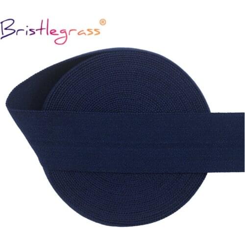 BRISTLEGRASS 50 100 Yard by Roll 3/4" 20mm Solid Matte Non-Shiny Fold Over Elastics FOE Spandex Band Tape Tutu Dress Sewing Trim