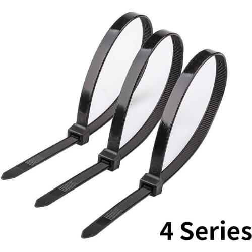 25/50/100Pcs Black Self-Locking Nylon Plastic Cable Ties 4 Series Zip Tie Fixing Ring Wire and Cable Tie Cable Management