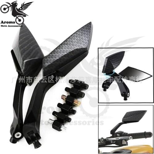 Carbon fibre color universal part motorbike side mirror for honda suzuki yamaha motorcycle reaview mirror moto rear view mirrors