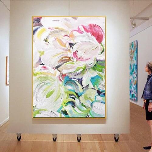 Handmade Decorative Paintings Abstract Flower Picture Hand Painted Modern Abstract Oil Painting On Canvas For Living Room Decor