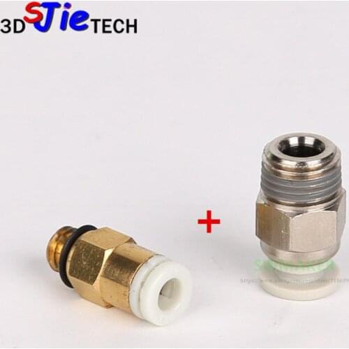 2pcs/set V6 CR-10 hotend + Extruder Pneumatic Connectors 3D printer Parts for Creality Ender 3 4 3D printer freeshipping