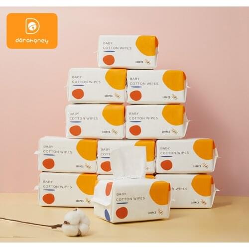Baby Wipes For Face Bottom Dorahoney Dry-Wet Dual Usage Cleaning Towel Disposable Thicken And Enlarge Fashion Wipe