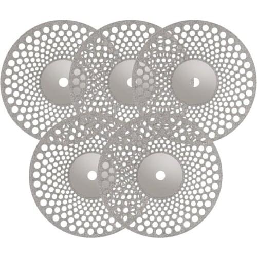5pcs Dental thin Ultra-thin double sided sand diamond cutting disc with mandrel for separating polish ceramic Teeth Whitening
