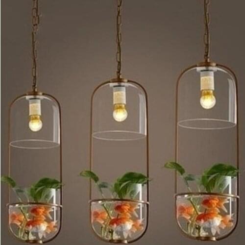 DIY Modern Nordic Hydroponic Plant Glass Pendant Light lamp kitchen restaurant bar Metal glass Home Decor Hanging lamp E27 new