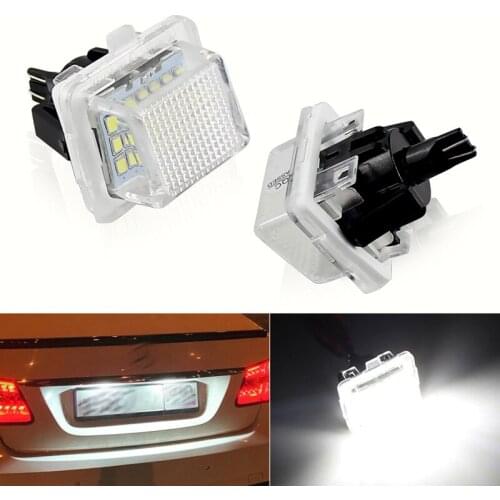 For Benz LED License Plate Light for Benz W204 (5D) W207 W212 W216 W221 6000K 12V 18 LEDs Car License Lights car accessories