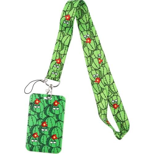 ER453 Green Plants Cactus Bank Credit Card Holder Wallet Bus ID Name Work Card Holder For Student Card Cover Business Card