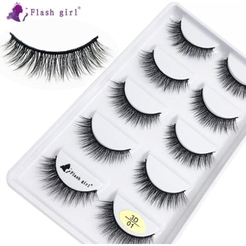 Flash Girl Mink Eyelashes Natural Handmade Full Strip Lashes Fluffy Wispy Thick Fake Eyelash Makeup Tools 3D-01