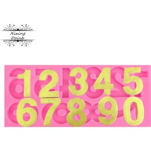 DIY Number 0-9 mould silicone mold cake dessert Decorating tool fondant chocolate Clay craft Resin mould