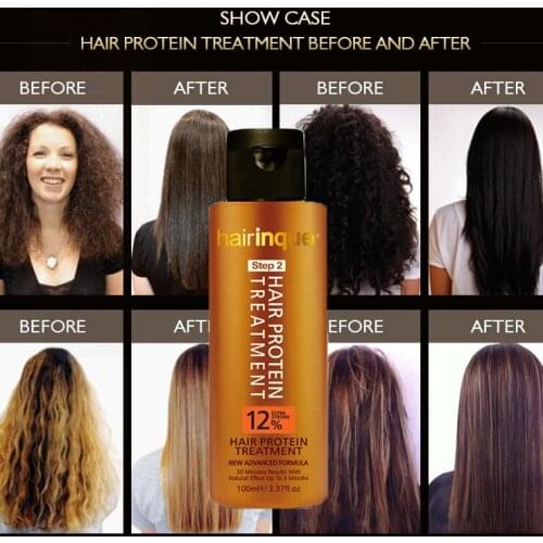 Hairinque12% Brazilian Keratin Conditioner Straighten hair repair damaged hair Care Set 100ml hair moisturizer hair products