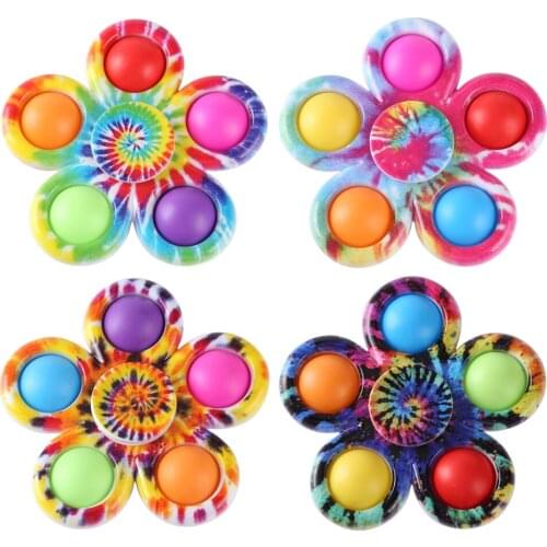 Newest Antistress Fidget Toys Simple Dimple Fidget Spinner Toy Pressure Reliever Board Push Bubbles Hand Spinner Educational Toy