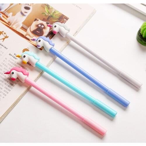 Kawaii Cute Unicorn Gel Pen Marker Rubber Black Ink Neutral Pen for Girl School Office Supplies Stationery Papeleria sl1379