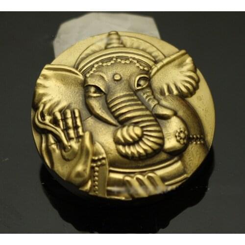 DIY leather craft solid brass elephant design thailand style wallet caibu rivet decoration button 5pcs/lot dia 31mm