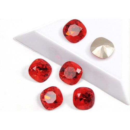 Best Quality Nails Rhinestone Cushion Cut Shape Hyacinth Color Popular Glass Crystal Pointback Strass For 3D DIY Nail Art Gems