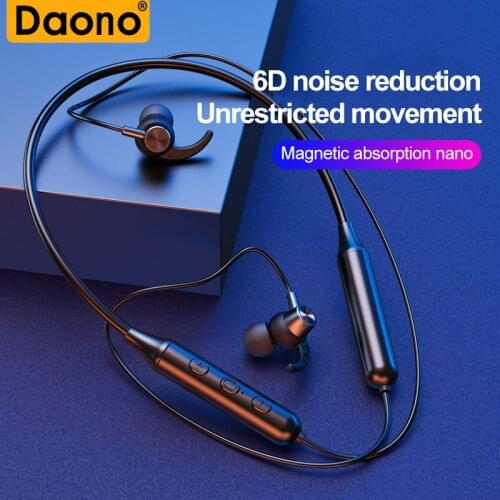 DAONO DD9 Magnetic Wireless Bluetooth Earphones Earbuds Sports Running Neckband With Mic Sport earbuds Noise reduction Earphones