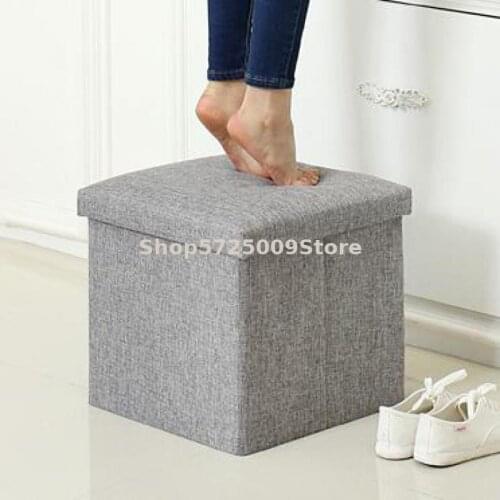 Multifunctional Folding Storage Stool Storage Stool Shoe Changing Stool Square Fabric Finishing Box Can Be Used As Stool