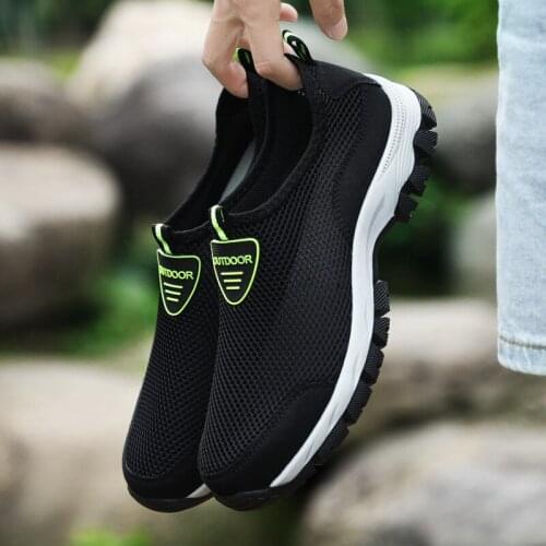 Mens shoes breathable mesh shoes sports casual mesh shoes one-foot mesh shoes large size shoes 39-49 size