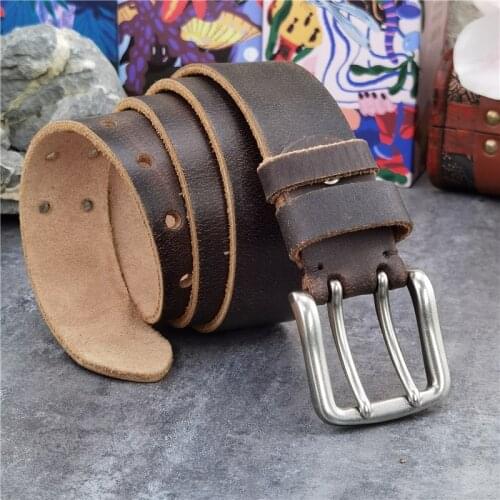 Mens Belt 38MM Double Pin Metal Belt Buckle Leather Belt Men Jeans Wide Belt For Men Ceinture Cowboy Belt Men MBT0028