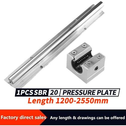 A set of 1200mm-2550mm SBR20 and an SBR pressure plate fully support the linear sliding shaft bearings suitable for cnc parts