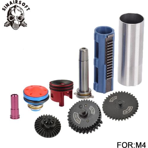 100:200 Gear Nozzle Cylinder Spring Guide 14 Teeth Piston Kit Fit Airsoft M4 MP5 AK G36 For Paintball hunting Accessories