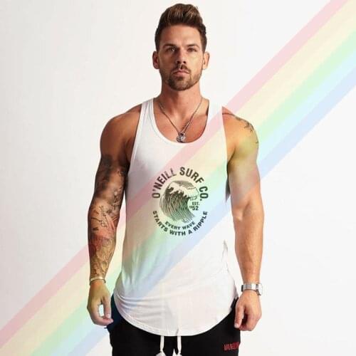ONeil Every Wave Starts With A Ropple Comfortable Bodybuilding Tank Tops For Men Summer Gym Clothing Customized Vest Shirts