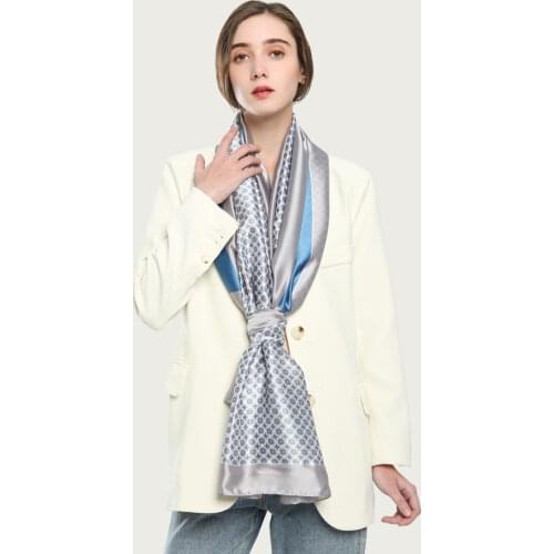 Summer New Floral Silk Neck Scarf Classic Print Foulard Large Long Shawl Soft Travel Wrap Cover [5019]