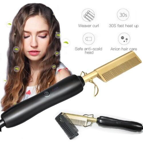 Curling Iron 2 In 1 Hair Straightener & Hair Curler Professional Flat Irons Hair Styling Tools Beauty Device Hot Comb Heat Brush