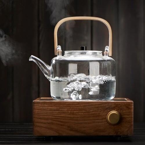 Transparent Tea Pot Glass Handmade Heat Resistant Household Kettle Chinese Art Simple Kungfu Samovar Teteras Tea Kettle BC50CH