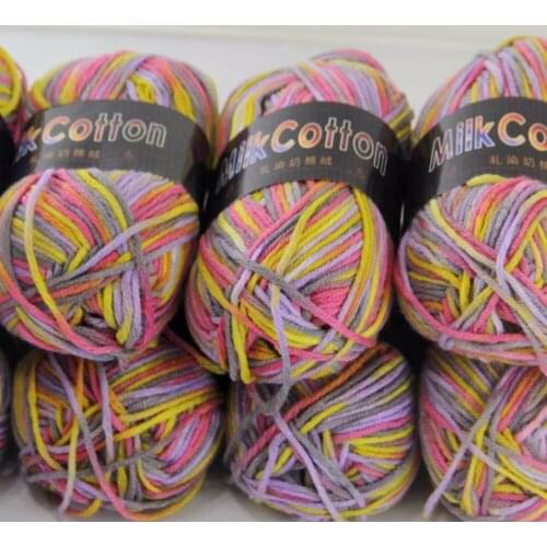 Sale 6ballsx50g Soft Cotton Baby Yarn New Hand-dyed Wool Socks Scarf Knitting yarn Dark Mixed color 2075-19-6