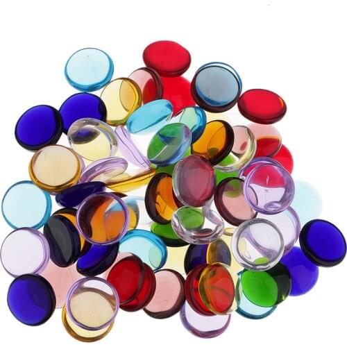 Assorted Color Round Clear Vitreous Glass Mosaic Tiles for Arts DIY Crafts
