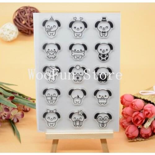 Cute Dog Rubber Clear Stamp for Card Making Decoration and Scrampbooking Happy birthday Clear stamp