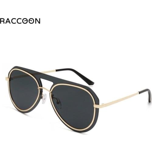 New Style Designer Anti-Ultraviolet Fashion Pilot Sunglasses Trendy One-Piece Metal Frame Sun Glasses Unisex Eyewear Toad Mirror