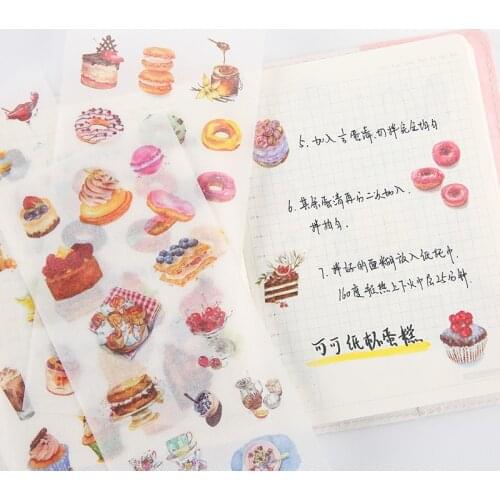 Creative Dessert House Cake Decorative Diy Diary Stickers Kawaii Planner Scrapbooking Sticky Stationery School Supplies