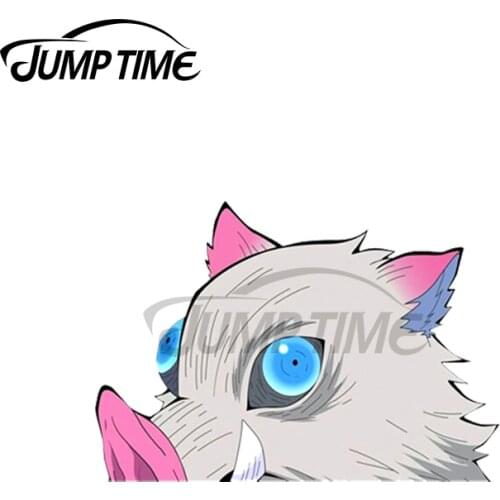 Jump Time 13 x6.2cm For Inosuke Hashibira Peeker Car Stickers and Decals Vinyl Car Wrap Auto Motorcycle Bumper Car Styling Decor