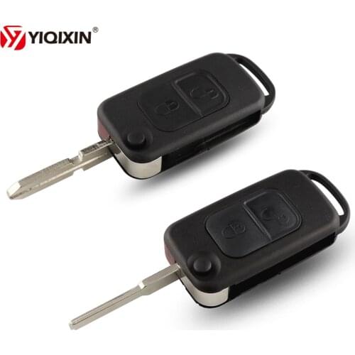 YIQIXIN For Benz NEW 2 Button Folding Flip Remote Key Shell Case Fob ML320 ML55 AMG C230 S500 E420 500SL C280 HU39/HU64