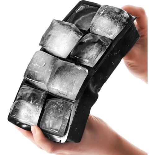 Frozen Ice Cube Mold Whiskey Cocktail Ice Hockey Bar Bartender Silicone Ice Tray Refrigerator Square Ice Box with Lid