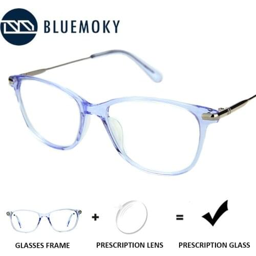 BLUEMOKY Blue Prescription Glasses for Women Transparent Optical Myopia Hyperopia Eyewear Anti-Blue-Ray Photochromic Eyeglasses